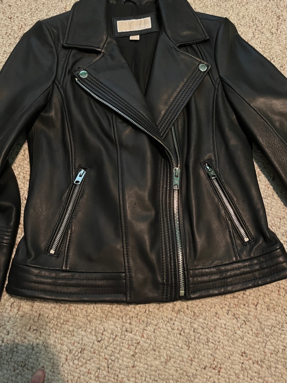 NWT Michael Kors Leather Moto Jacket - Picture 4 of 9